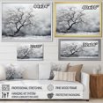thumbnail image 4 of Designart "Tree Monochrome delicate Reverie III" Floral Floater Framed Wall Decor, 4 of 7