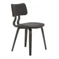 thumbnail image 4 of LeisureMod Clivo Leather Dining Chair – Modern Open-Back with Curved Wooden Slats & Poplar Wood Legs for Kitchen or Dining Room Set of 4, 4 of 15