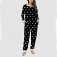 thumbnail image 2 of Dazajoo Fluffy Pajamas for Women Soft Fleece Warm Pajama Set Fuzzy Pjs Winter 2 Piece Flannel Lounge Sets with Pockets Black,XXL, 2 of 7