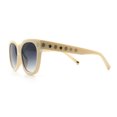 thumbnail image 6 of Womens Floral Star Metal Stud Jewel Arm Boyfriend Horn Rim Rectangle Sunglasses Ivory - Smoke, 6 of 8