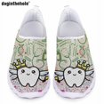 thumbnail image 1 of Doginthehole - Zapatos planos informales para mujer, nuevos, con estampado de dientes de dibujos animados Kawaii, de malla transpirable, ligeros, sin cordones, regalo, 1 of 5