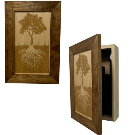 

Bellewood Designs Hidden Gun Storage Wall Art Tree Roots Silhouette Concealment Shelf