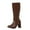 Brown, variant on Aihuaihua Knee High Boots for Women, Combat Boots Fashion Platform Lug Sole Tall Riding Boots with Side Zipeer Comfortable Black/Brown/White Boots