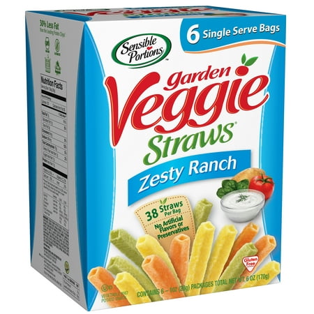  box of 6 bag SENSIBLE PORTIONS, GARDEN VEGGIE STRAWS, VEGETABLE AND POTATO SNACK, ZESTY RANCH(Best by 01Apr24) 