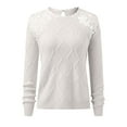 thumbnail image 4 of Wdgfv Office Pullover Sweater Women Women's Autumn Winter Casual Knitted Pullover Sweater with Fashion Lace Shoulder Stitching Detail for Comfortable Daily Wear, 4 of 5