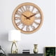 thumbnail image 3 of Reloj de pared retro de 12 pulgadas con diseño de madera hueca, redondo, silencioso y decorativo. Madera natural, 3 of 6