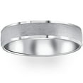 thumbnail image 1 of Mens 5mm 10K White Gold Brushed Wedding Band, 1 of 4