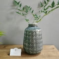 thumbnail image 2 of Hosley Modern Grey Ceramic Vases (Set of 2) – 7.25-Inch Decorative Table Centerpieces for Fresh or Faux Florals, 2 of 7