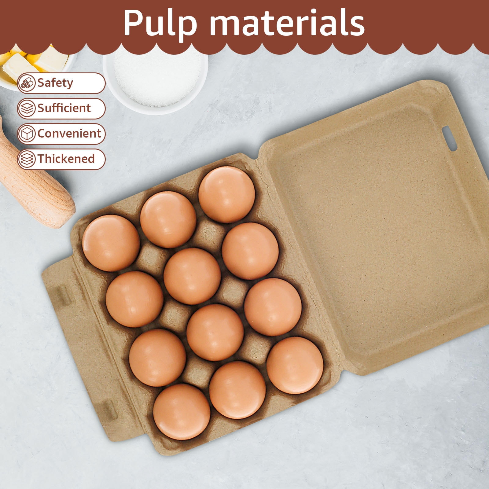 Wekvgz Egg Cartons Paper Pulp Empty Egg Cartons 3x4 Style Reusable Cardboard Egg Cartons Multipurpose Egg Carton Trays for Home Kitchen Fresh Duck Eggs Storage
