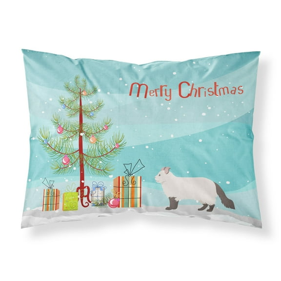 American Curl 2 Cat Merry Christmas Fabric Standard Pillowcase