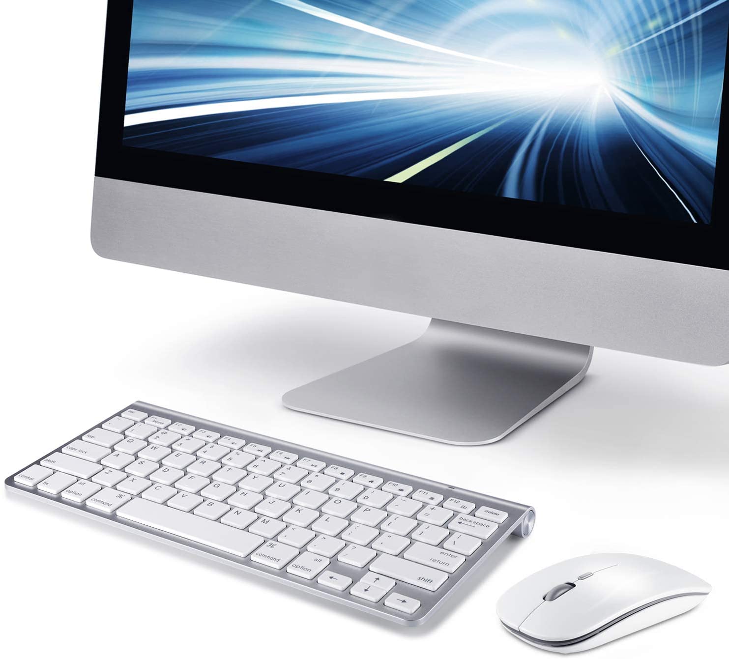 Wireless keyboard and mouse compatible with iMac MacBook and Windows computers (Wireless Blueprint)