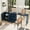 Navy Blue, variant on MEETFAV 89.7" Kitchen Island with Extendable Table – Wooden Sideboard Storage Cabinet, 2 Doors and 3 Drawers for Living Room, Study, Foyer, Kitchen, Black+Natural