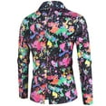 thumbnail image 4 of IROINNID Men's Blazer V-Neck Notch Lapel Long Sleeve Graphic Prints Loose Suit Jacket Single Two Button Slim Fit Suit Jacket Blazer, 4 of 6