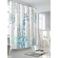 thumbnail image 3 of Ocean Coral Shower Curtain Set ，Waterproof Fabric Shower Curtains Blue Theme Shell Seahorse Starfish Abstract Shower Curtains for Bathroom,Bathroom Decor 72"x84", 3 of 6