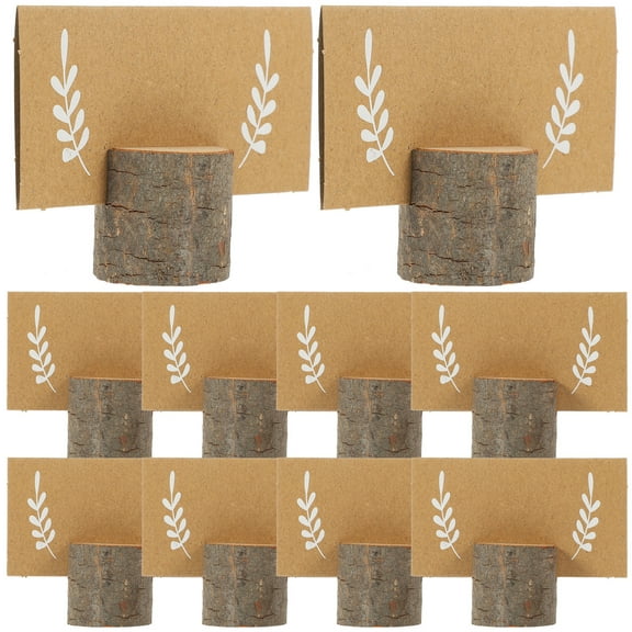 Rustic Place Card Holders for Decor Multi Paper Card Stand with Fine Workmanship and Unique Tree Stump Shape 1 Set