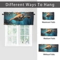 thumbnail image 6 of Teal Sea Turtle Curtain Valance for Kitchen Beach Coastal Theme Ocean Nautical Beach Rod Pocket Valances for Bedroom Living Room Dining Room 54 by 18 in, 1 Panel, 6 of 6