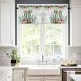 thumbnail image 4 of Christmas Western Kitchen Curtains and Valances Set, Rod Pocket Curtains Tier Farmhouse Window Curtains 36 Inch Length, Xmas Boots Leaves Flower Wooden Grain 3 Piece Kitchen Curtains Set, 4 of 6