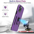 thumbnail image 2 of [PST] iPhone 14 Pro Max Ring Case, Dual Layers Heavy Duty Magnetic Hard Kickstand Case with Ring Stand, 2 of 4