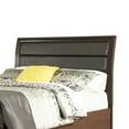 thumbnail image 2 of Leatherette Sleigh California King Bed with Horizontal Channels, Brown- Saltoro Sherpi, 2 of 5