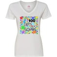 thumbnail image 3 of Inktastic 100 Days of School Colorful Stars Women's V-Neck T-Shirt, 3 of 5