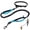 Blue, variant on JoyPetto Hands-Free Dog Leash Waist Belt for Small/Medium Dogs - 28"-47" Adjustable, 2 Handle, Bungee Dog Leash with Reflective - Black