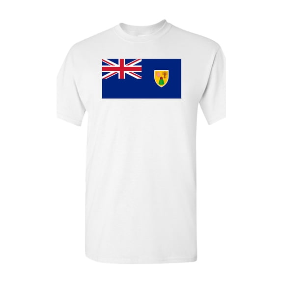 Turks Caicos Islands Country Flag Adult DT T-Shirt Tee