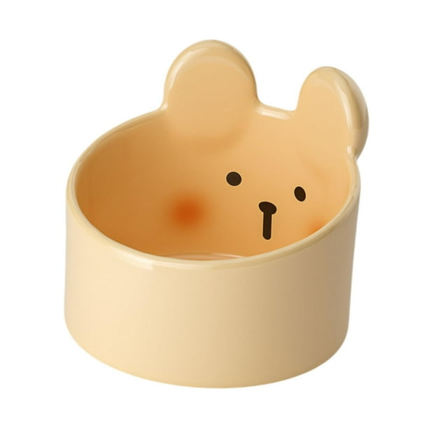 Cuenco de para comida de gatos, accesorios antideslizantes, cuenco para beber para mascotas, cuenco con rubor para Café y gato marrón