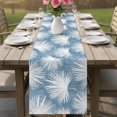 thumbnail image 6 of Table Runners 120 Inches Long Dress Scarves, Hazy Blue Palm Leaves Coastal Farmhouse Coffee/Dining/Kitchen Table Decor Table Runner for Living Room, Summer Tropical Botanical 13x120 Inch, 6 of 9