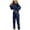 Dark Blue, variant on CAIXIA Snow Overalls For Women Korean Style Hooded Jumpsuit with Oversized Collar Slim Fit Insulated Winter Ski Suit for Women,Red