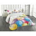 thumbnail image 3 of Ambesonne Birthday Quilted Bedspread Set 3 Pcs, Sketchy Bear Balloons, King Size, Multicolor, 3 of 5