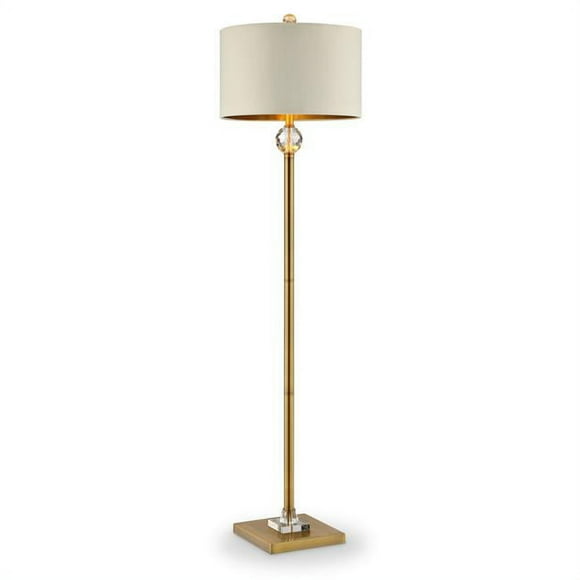 ORE International ORE-5161F 63.25 in. Perspicio Solid Crystal Orb Gold Column Floor Lamp