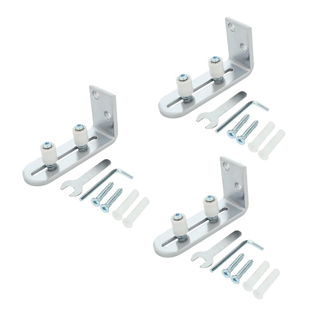 3X Guía de Piso para La Parte Inferior de Las Puertas Corredizas de Soporte de Pared Ajustable Rodamientos de Bolas de Guía de Rodillos