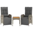 thumbnail image 2 of vidaXL 4 Piece Garden Dining Set with Cushions Grey Poly Rattan, 2 of 5