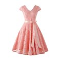 thumbnail image 1 of Moda mujer cuello en V sólido Vintage elegante Midi noche cremallera vestido sin mangas Fridja  hjkh5481, 1 of 8