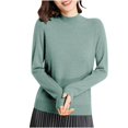 thumbnail image 5 of Hrsba Mock Neck Sweaters for Women Solid Color Long Sleeve Knit Base Layer Pullover Sweater, 5 of 8
