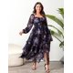 thumbnail image 5 of Vestido maxi talla grande EYWOL azul marino floral de invierno, 5 of 7