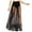 Black, variant on MIXUE Skirts For Women Summer Solid Color Sheer Sequins Pleated Elastic High Waist Nightclub Maxi Skirt Outwear,Black,S