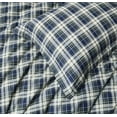 thumbnail image 5 of Chezmoi Collection Chad 3-Piece Washed Cotton Comforter Set Full Size, Blue Green Light Beige Plaid Printed Bedding Set Reversible Lightweight Comforter for All Season, 5 of 9