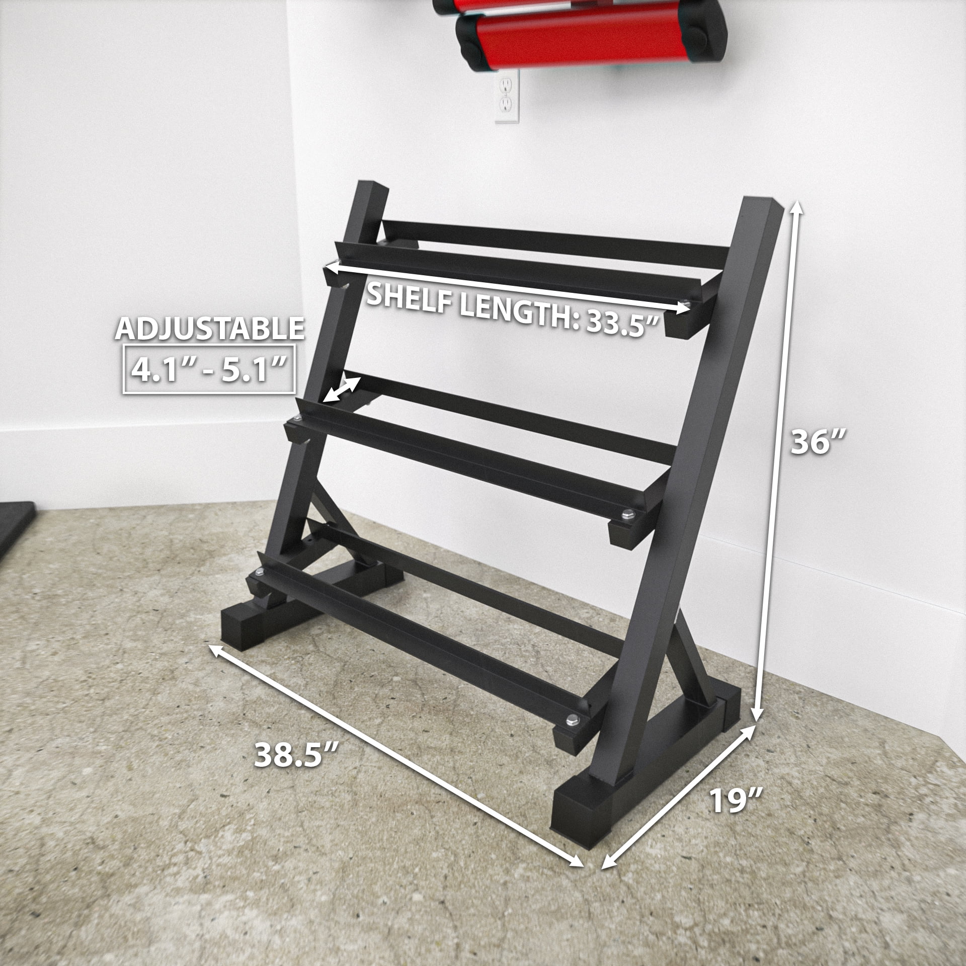 Synergee 3-Tier Dumbbell Rack Multilevel Weight Storage Organizer for Home Gym - Small