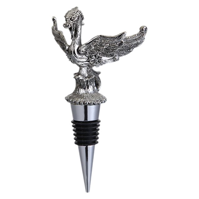 Decoración de tapón de botella de vino de animales Tapón de tapa giratoria universal Accesorios de sellado Artículos de bar de aleación de DragonStopper Plata Sunnimix Tapón de botella de vino