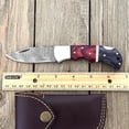 thumbnail image 4 of Poshland Damascus Pocket Knife For Men, Handmade Folding Damascus Steel Knife with Sheath For Hunting, Camping, Hiking, Wooden Handle Back Lock Knife, 4 of 6