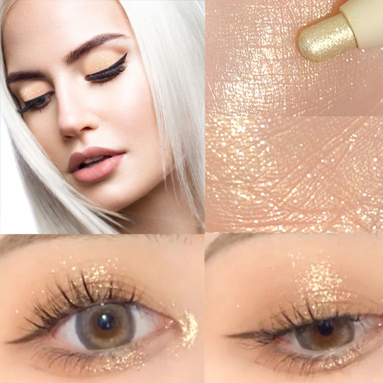 white glitter eye makeup