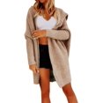 thumbnail image 1 of Women's Long Sleeve Open Front Knit Hooded Sweater Cardigan S-2Xl, 1 of 3
