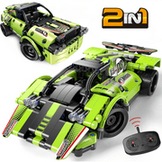 STEM Building Toys for Kids 2 in 1 Remote Control Car Racer Snap Together Engineering Kit Early Learning RC Race Car and Off-Road Building Blocks Best Gifts for Boys and Girls Age 6,7,8,9,10 Years Old