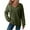 Army Green, variant on QQAMB Womens Hoodies Sweatshirts Ribbed Knit Long Sleeve Drawstring V-Neck Casual Pullover Sweatshirt Hooded Tops