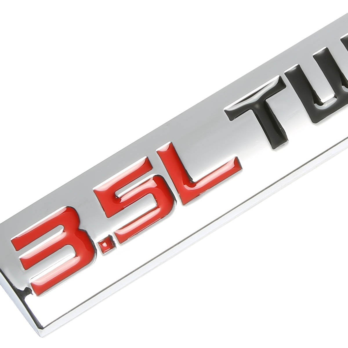 Chrome Red 2pcs 3.5L Twin Turbo Nameplate emblems Finish Metal Badge Replacement For Trunk Hood Door 