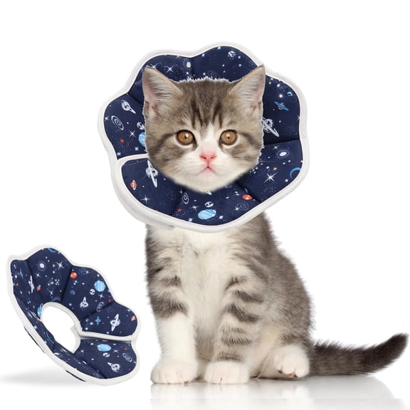 Soft Cat Cone, Adjustable Pet Recovery Collar After Surgery to Prevent Licking Wound, Protective Cat Neck Cone, Comfortable Pet Elizabethan Collar for Cats Kittens and Puppies
