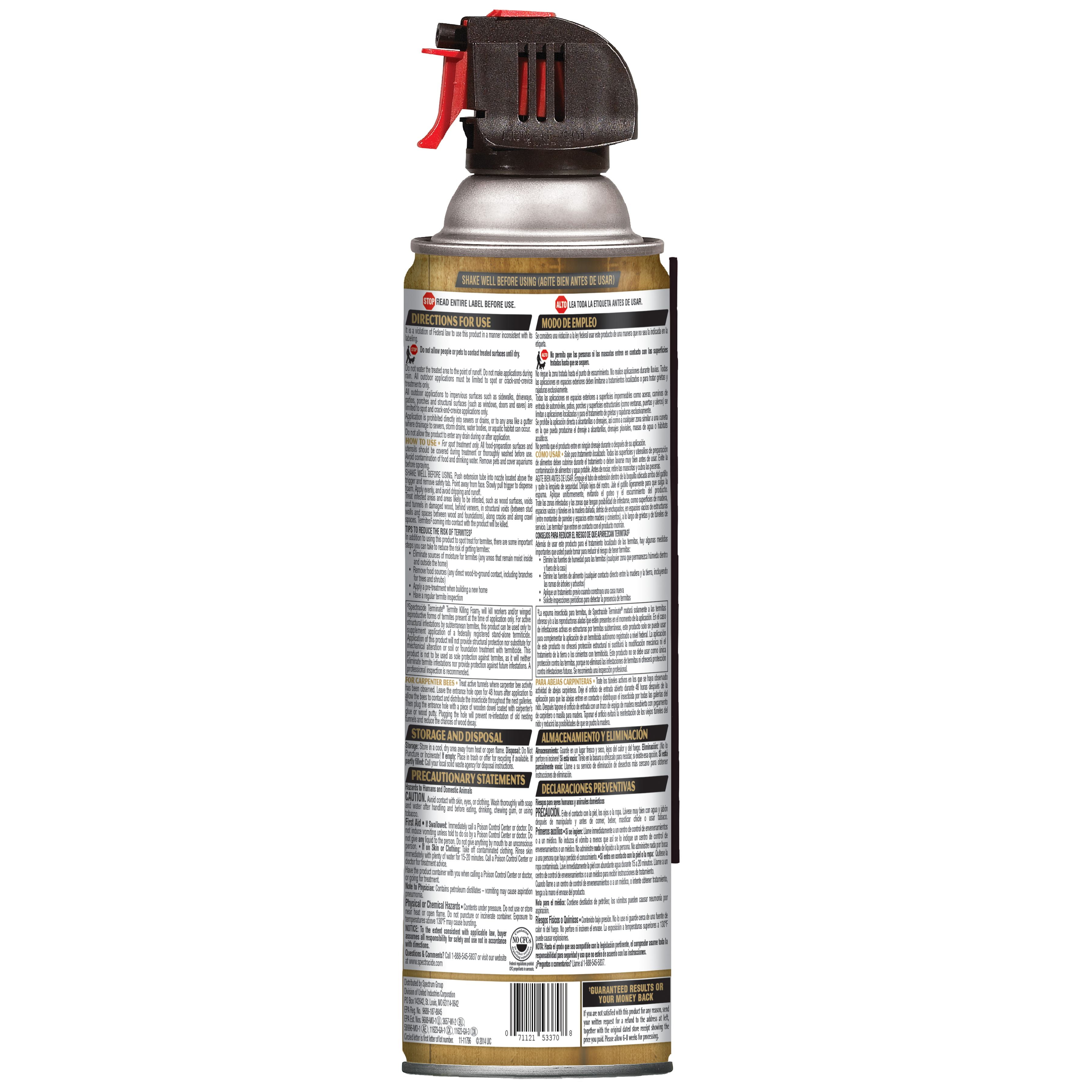 Spectracide Terminate Termite Killing Foam Aerosol, for Indoor and Outdoor Use, 16 Ounces