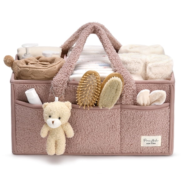 PeraBella Organizador de pañales para bebé para cambiador, cesta de almacenamiento para pañales y toallitas para bebé, regalo para baby shower, organizador de coche, organizador de pañales para guarde