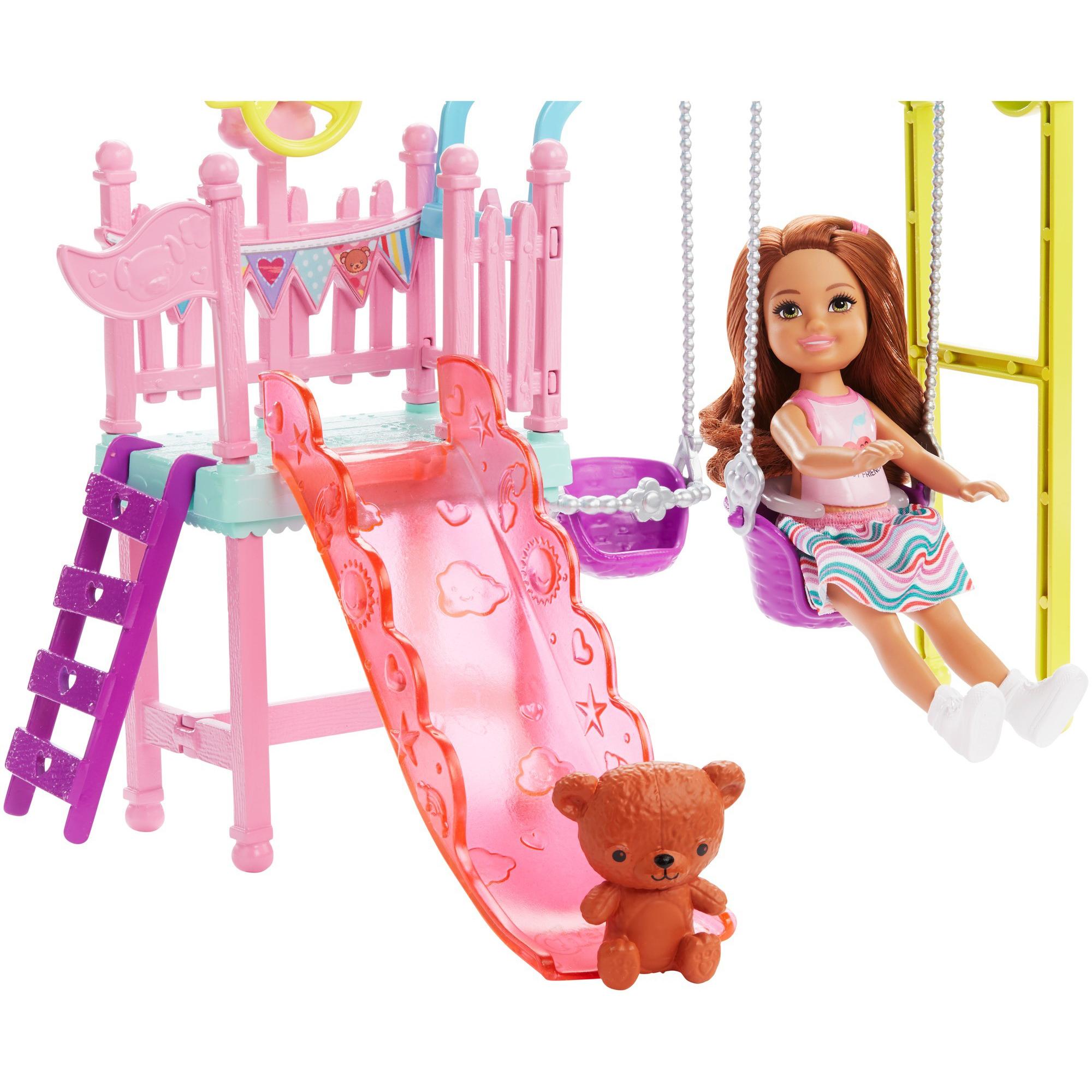 Barbie Club Chelsea Swingset Playset Chelsea Doll with Swing Set Play House  Doll Set Toy Girl Brinquedos Gift FTF93